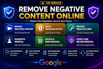remove negative articles false bad news links mugshots cases from google search