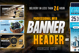 make professional website banner, slider, ad banner