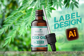 do unique label design, product label design, cbd, hemp oil label
