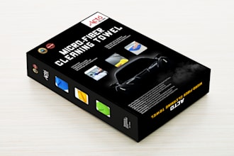 design product packaging box and labels