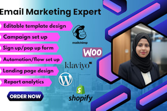 design mailchimp or klaviyo editable email template and newsletter