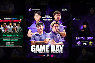 create  esports posters or tournament graphics for your event