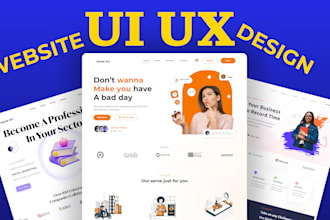 make figma website design or web UI UX mockup in PSD, landing page, adobe xd