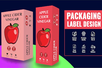 make packaging box, bag, bottle, pouch design, and label design