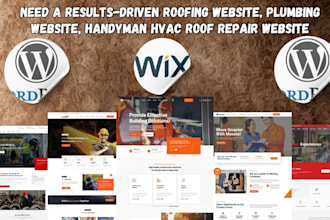 design roofing website plumbing website handyman hvac roof repair website