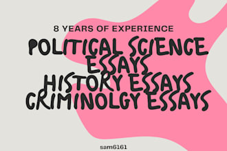 help in political science essays, history essays, and criminology essays