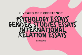 help in psychology essays, gender studies essays, and ir essays