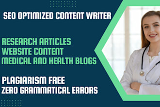 write SEO optimized research and review articles