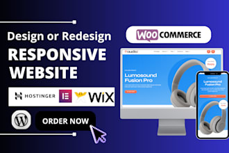 design hostinger website, webshop, redesign ecommerce, godaddy, wix, woocommerce