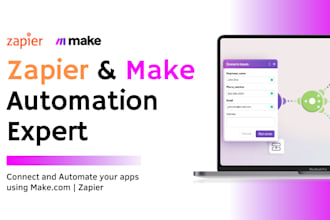setup zapier zap, make scenario automation and integration