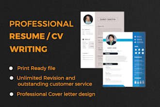 create an eye catching cv or resume design with cover letter
