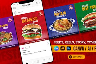 design attractive social media posts for restaurant