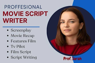 write standard movie script for screenplay, screenwriting, movie recap, tv pilot