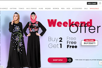 design luxury muslim wear shopify website islamic store abaya dropshipping store