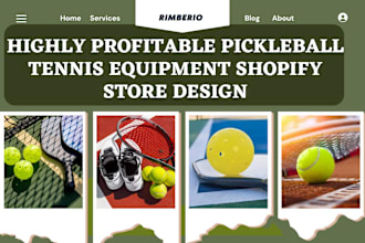 design pickleball store tennis sport website tennis equipment dropshipping store