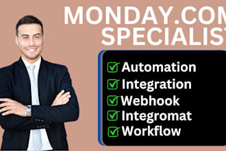 setup monday com CRM board automation integration workflow pmp