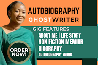 ghostwrite memoir non fiction ebook, biography life story  ghostbook writing