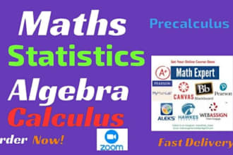 tutor you math statistics calculus algebra probability trigonometry