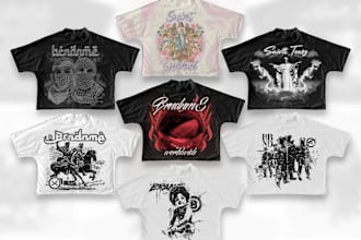 design a tshirt in a vintage y2k grunge style