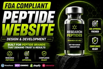 build fda compliant peptide website, research peptide, website for peptide ads