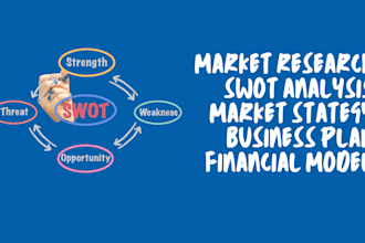do detailed swot analysis, competitor, market research and business plan