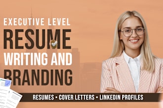 provide executive, director, vp, ceo resume writing, cover letter, cv, linkedin