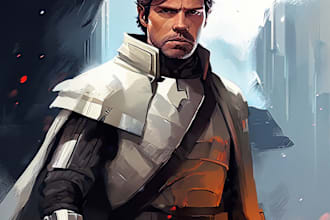illustrate original star wars or sci fi characters