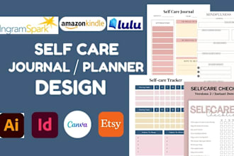 design self care KDP journal, KDP planner, tracker, checklist, workbook, journal