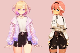 design anime character for your v tuber model, live 2d, anime nsfw, streaming