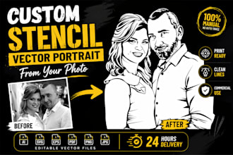 create custom stencil vector portrait from your photo