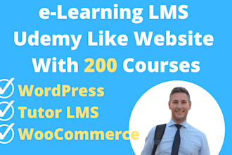 udemy elearning lms wordpress website with 200 courses