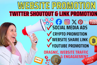 twitter shoutout website share crypto website link to 70m fb yt ig tiktok users