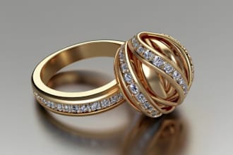create 3d jewelry cad design, 3d jewelry rendering and jewelry design animation