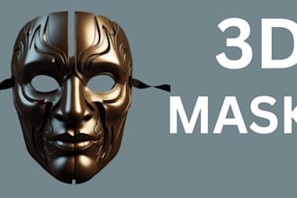 sculpt 3d mask, 3d head, cosplay 3d model, 3d helmet, 3d cosplay for 3d printing