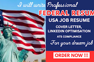 write federal, USA jobs resume, CV, cover letter, linkedin