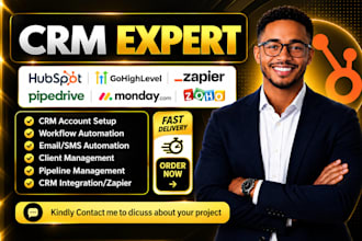 setup hubspot pipedrive gohighlevel zoho monday automation make n8n integration
