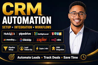 setup hubspot pipedrive gohighlevel zoho monday clickup zapier n8n automation