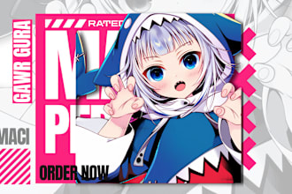 draw oc, vtuber, manga, pet in anime style for your pfp