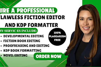 do expert novel ebooks developmental editing, proofreading, KDP book formatting