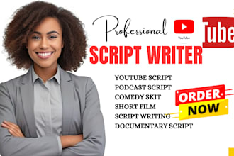 write youtube script movie script short drama tv series true crime scriptwriting