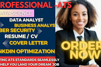 write resumes for data science, cybersecurity, ai, python, and supply chain
