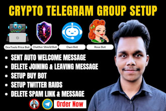 create telegram bot and setup a professional group bot for your crypto group