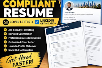 write ats compliance resume, cover letter, linkedin file