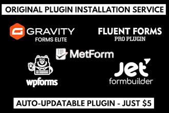 install fluent forms pro, wpforms, gravity forms, metform, jetform buider