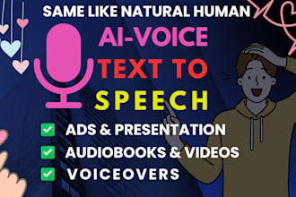 clone or generate realistic text to speech male, female ai voiceover, audiobooks