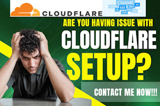 setup cloudflare to fix dns records problem and connect domain to your website