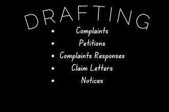 draft legal motions, lawsuits, complaints, emails, legal appeal, case briefs