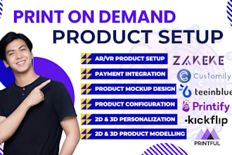 setup zakeke, kickflip, customily, 2d, 3d product customization in shopify store