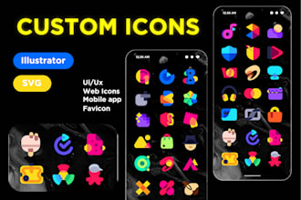 design modern custom mobile app logo website, or app icons