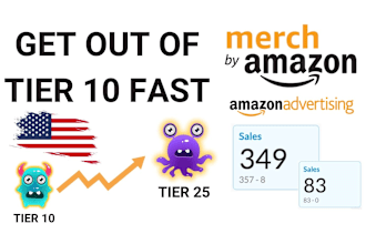 run merch by amazon ad campaign to help you escape tier 10